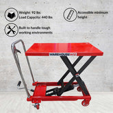 Hydraulic manual lift table